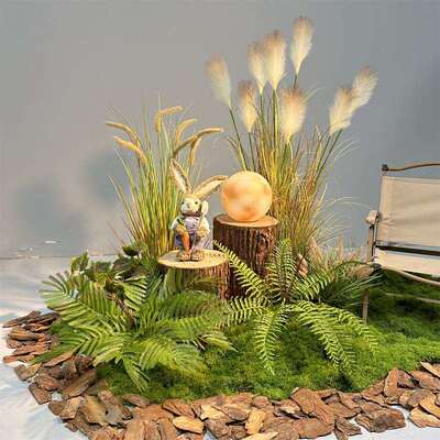 芦苇草仿真假花假草装饰室内外店铺橱窗户外造景摆件植物盆栽绿植