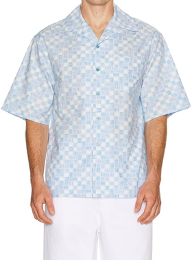 Marni CUBAN COLLAR 保龄球衬衫 休闲时尚潮流男REVOLVE  蓝色