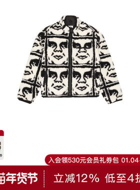 Obey REPEATED ICON 羔羊绒夹克 休闲时尚潮流男REVOLVE  黑色