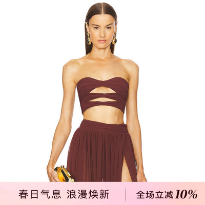 Michael Costello ACACIA 上装 棕色 y2k辣妹风REVOLVE小众新款