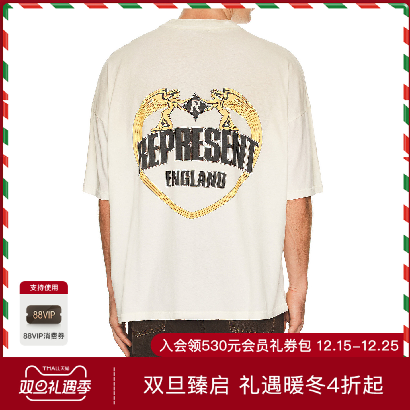 REPRESENT ANGEL BORDER T恤 休闲时尚潮流男REVOLVE  白色