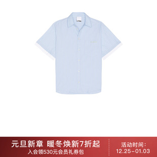 PRE DOUBLE 休闲时尚 Père 潮流男R 系扣衬衫 SLEEVE SHORT