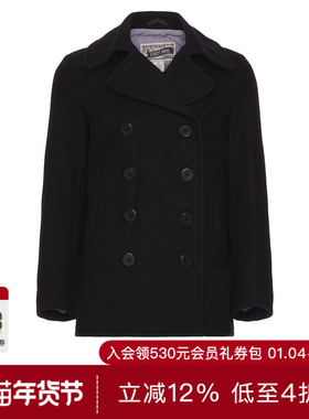 [秋季新品]Schott REVOLVE 修身水手大衣 蓝色潮流时尚休闲男