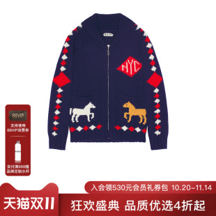 潮流男REVOLVE BODE 休闲时尚 珊瑚绒开衫 藏青色 DIAMOND