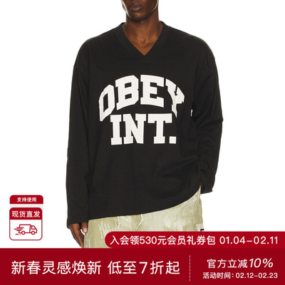 Obey LONG 足球衫 休闲时尚潮流男REVOLVE  黑色
