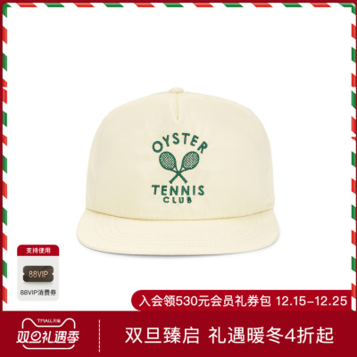 [店铺热销]Oyster 网球风刺绣棒球帽鸭舌帽 奶白色REVOLVE