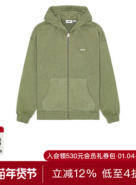 [冬季新品]Obey LOWERCASE连帽拉链卫衣开衫外套潮流美式REVOLVE