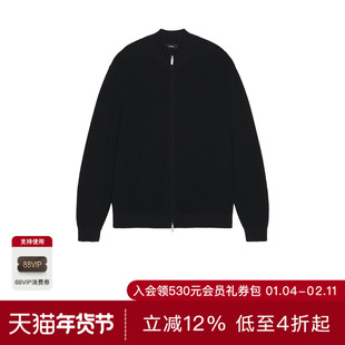 Theory 全拉链毛衣 休闲时尚潮流男REVOLVE  黑色冬季保暖