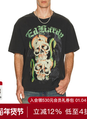 Ed Hardy SKULL SNAKES TEE恤 休闲时尚潮流男REVOLVE  黑色