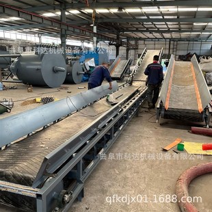 压滤机泥饼接料传输皮带输送机 大倾角裙边格挡散料颗粒皮带输送