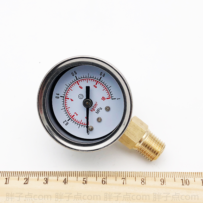 YN-40压力表0~10KG气压表1MPa水压表 接头ZG1/4牙40mm径向压力表
