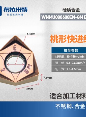 双面直角快进给铣刀片WNMU080608EN-GM数控CNC合金刀粒模具不锈钢
