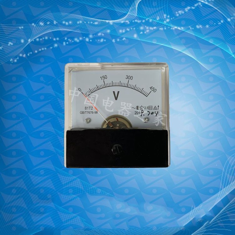 81T2-V指针式电压表AC450V伏特表头柜体表仪器仪表量程450V可定做