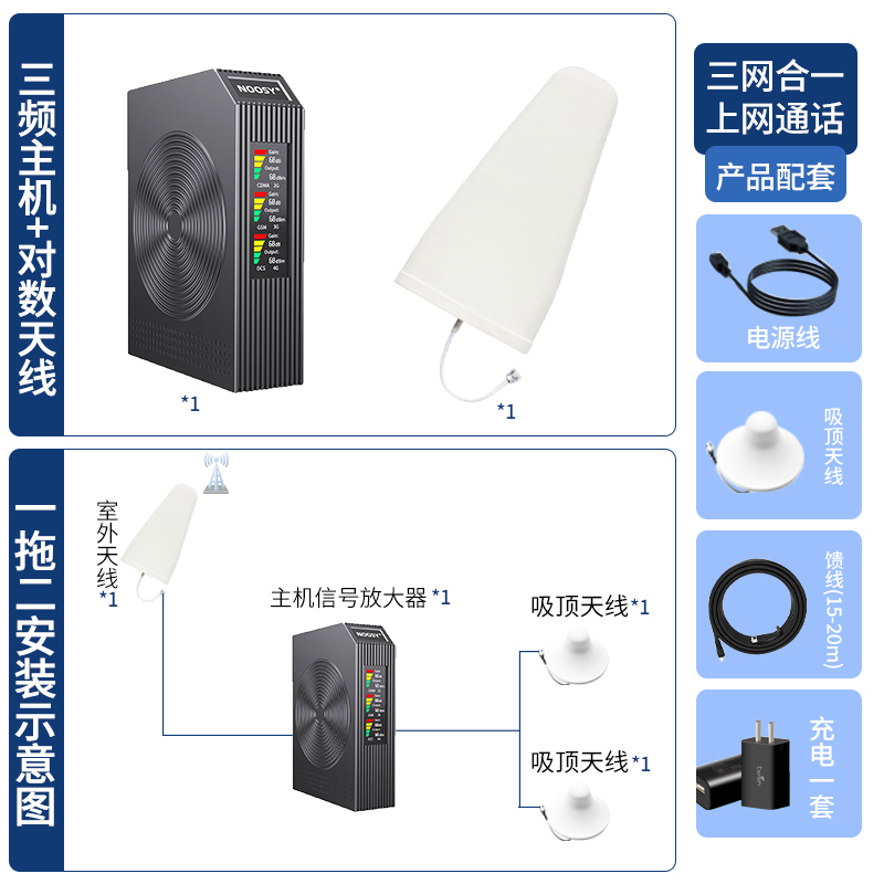 手机信号放大增强网络接收加强器4G移动联通电信家用山区三网合一