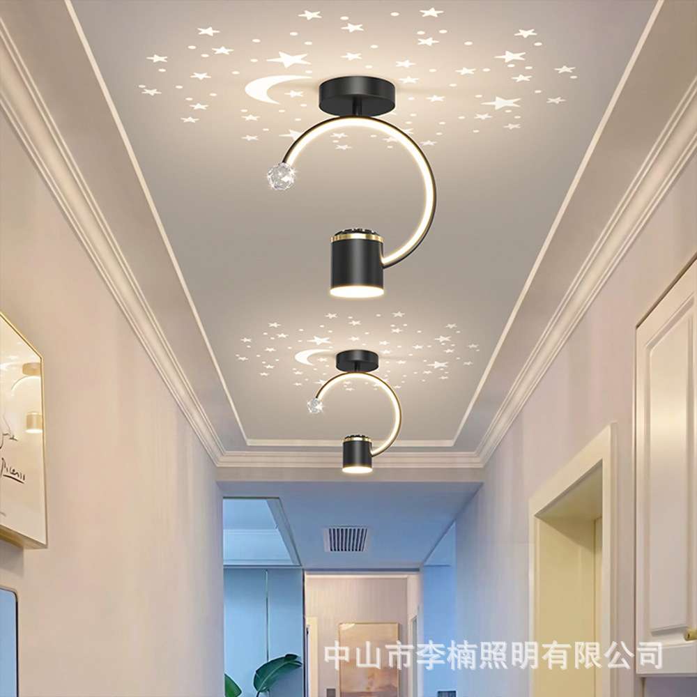 过道灯走廊灯现代简约卧室玄关灯创意星空阳台圆形吸顶灯衣帽间灯