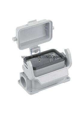 19300161296 harting 16芯 重载连接器 单扣 封底底座 带盖 M25