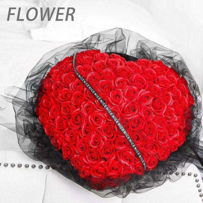 520情人节送女友红色99朵玫瑰香皂花玫瑰花女神节99朵心型玫瑰