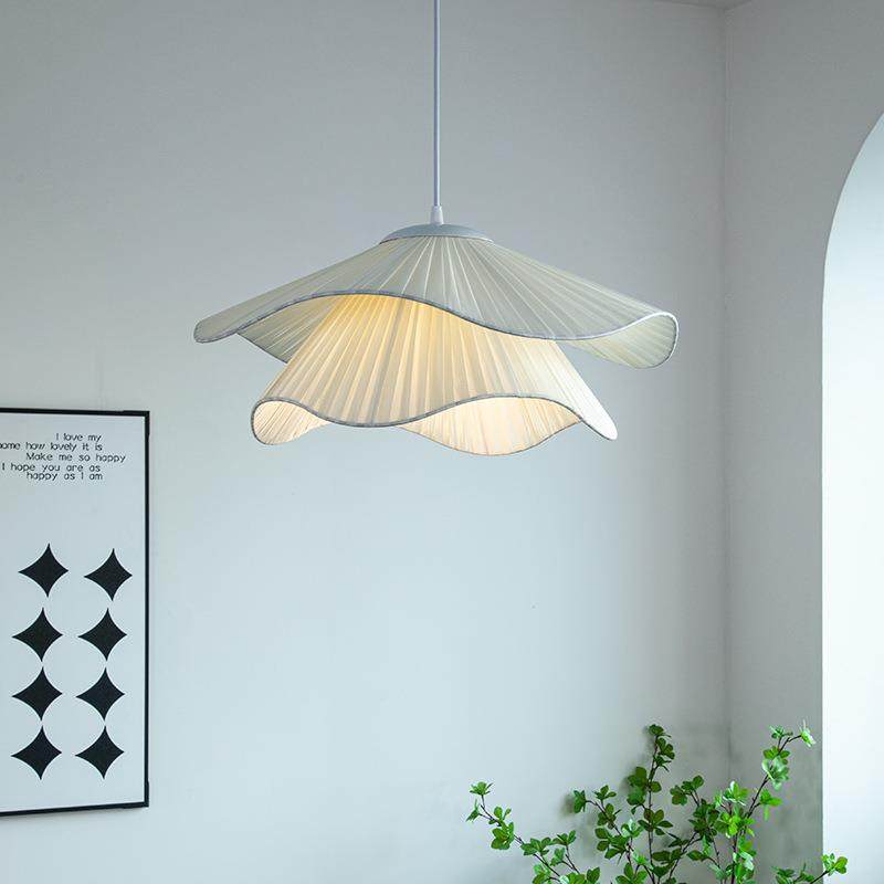 法式中古奶油风餐厅吊灯客厅卧室民宿吧台高级感创意简约布艺灯具