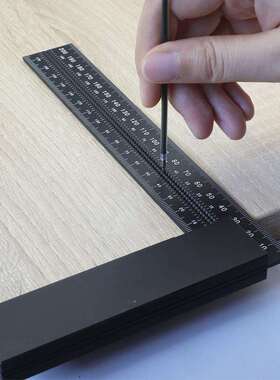 JAVIER木工多功能划线尺铝合金L型尺直角划线尺L型洞洞尺木工工具