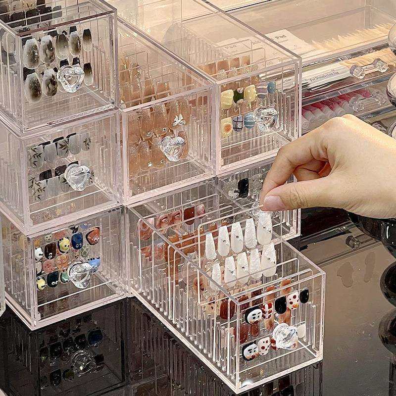 桌面穿戴甲收纳盒胶条固定大容量透明亚克力盒子防尘美甲贴片收纳,农机/农具/农膜,播种栽苗器/地膜机,淘宝优惠券,粉丝福利购,淘宝优惠卷
