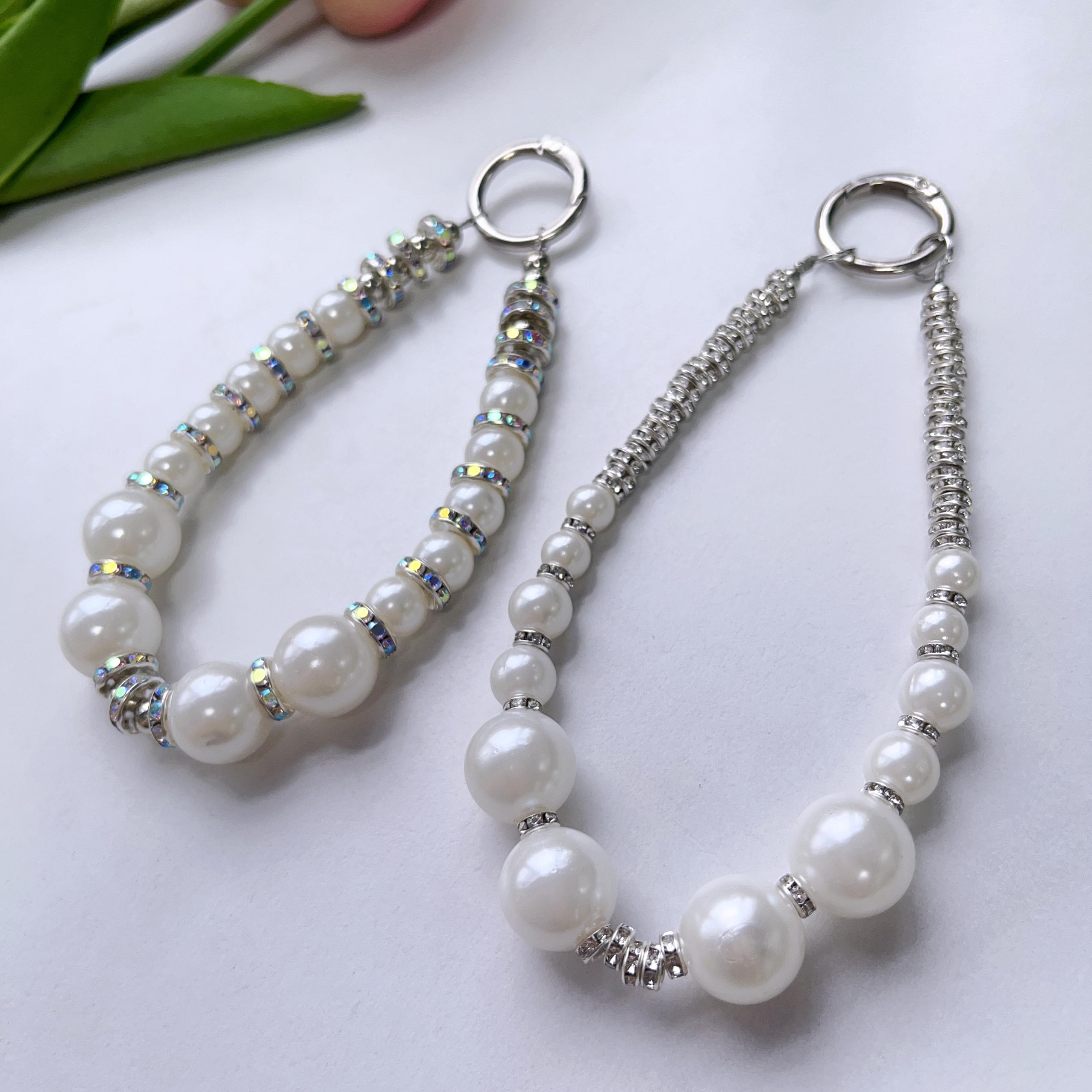 高乐多珍珠钻石小清新手机链配饰