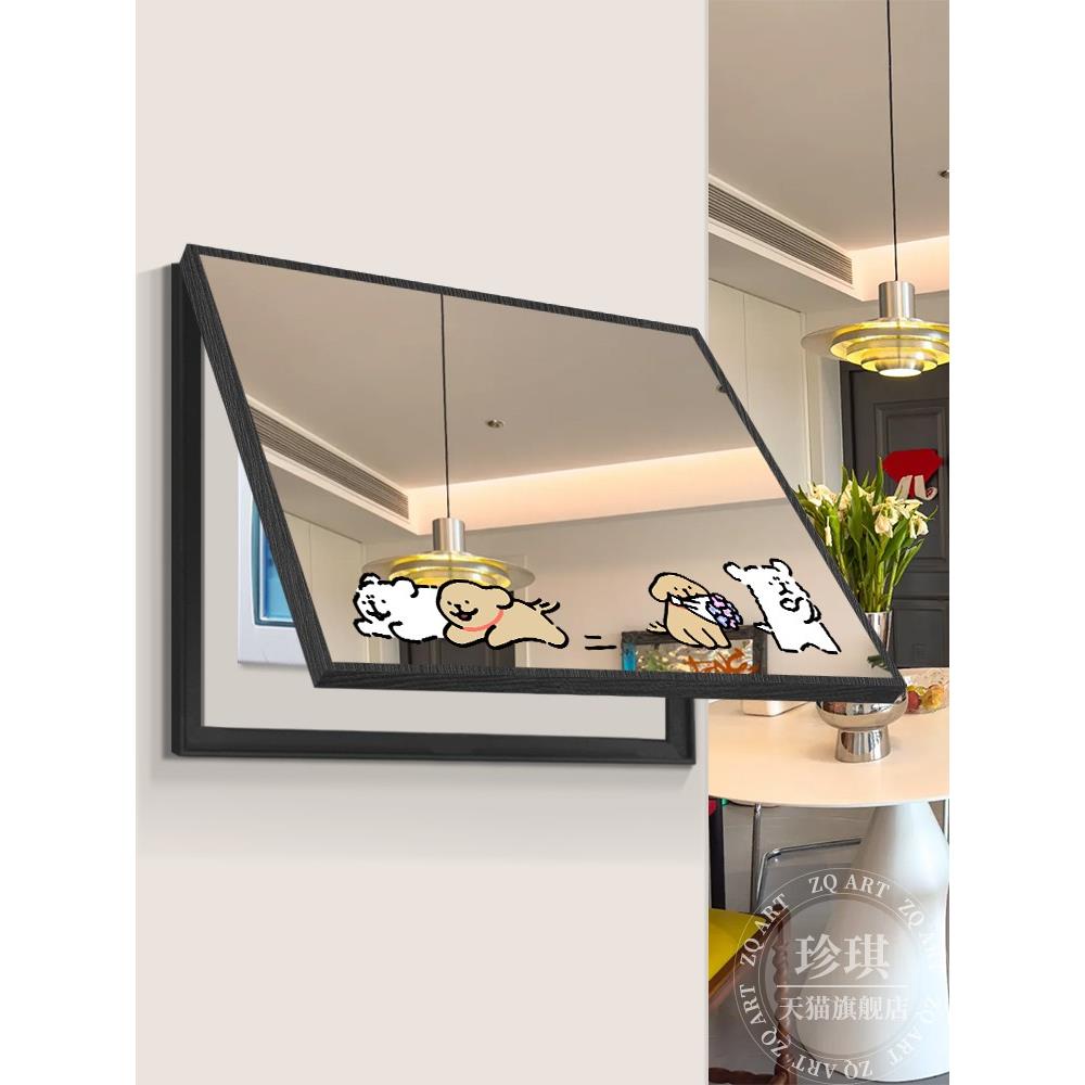 线条小狗可定制镜子画简约电表箱装饰画配电箱盖板创意遮挡箱挂画
