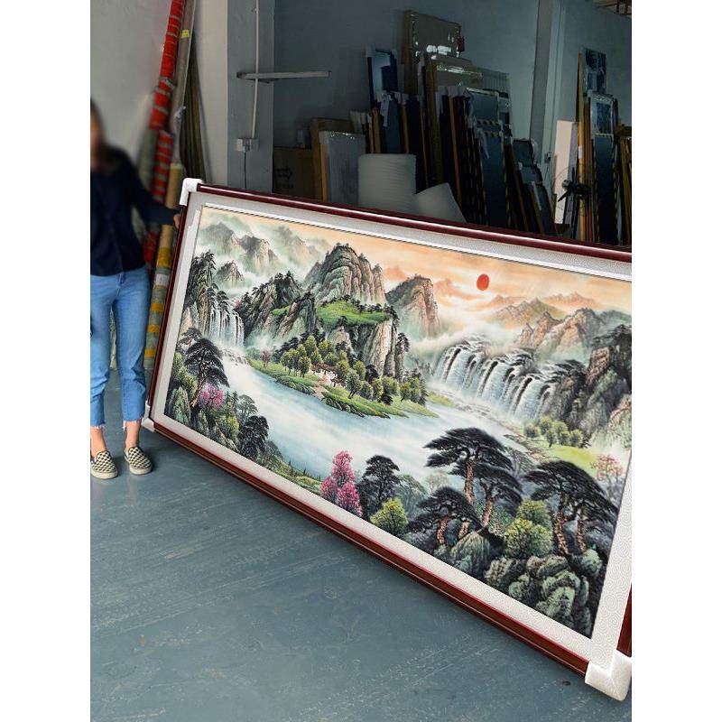 聚宝盆客厅沙发背景墙挂画山水画鸿运当头靠山壁画办公室装饰墙画,家居饰品,现代装饰画,淘宝优惠券,粉丝福利购,淘宝优惠卷