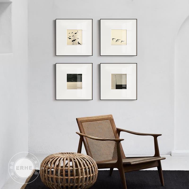 山本昌南现代简约黑白摄影挂画壁龛Normcore山水画彷古风格高端装