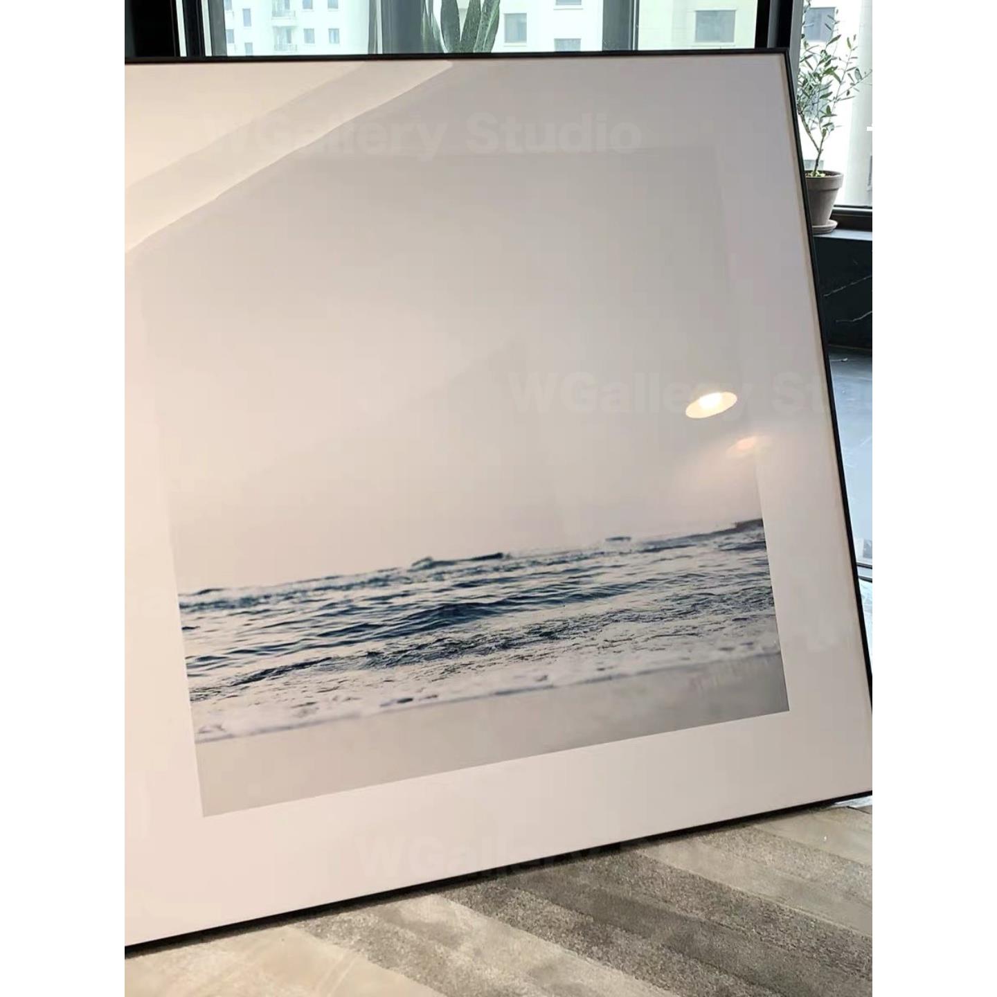 蓝色海滩Normcore高端摄影装饰画风景斯堪的纳维亚入口卧室挂画