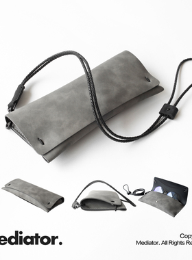 肤感羊巴面料眼镜收纳包便携式挂脖可挂高级感近视眼镜太阳镜袋