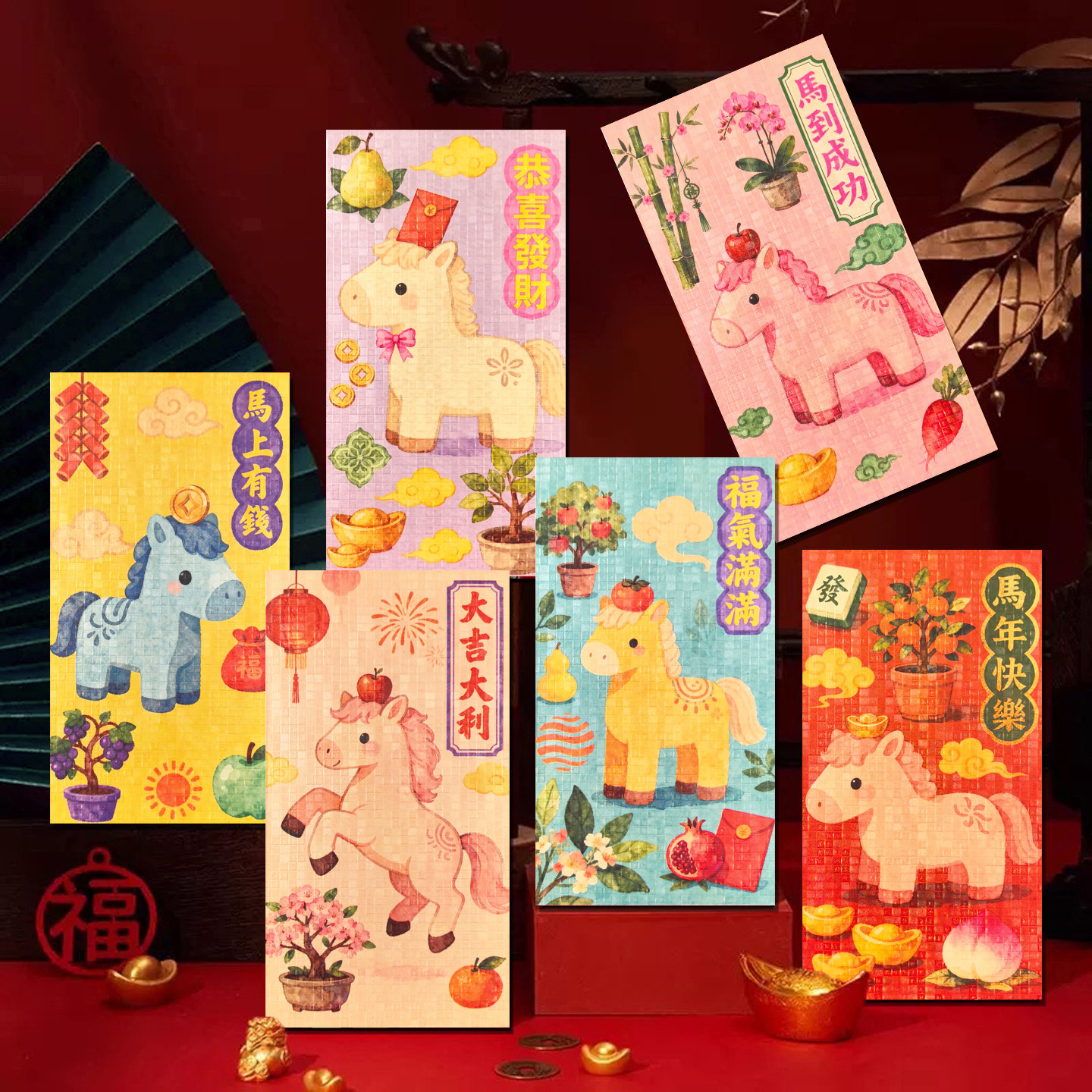 粉嫩少女心2026马年生肖红包袋新年可爱卡通利是封春节小孩压岁包