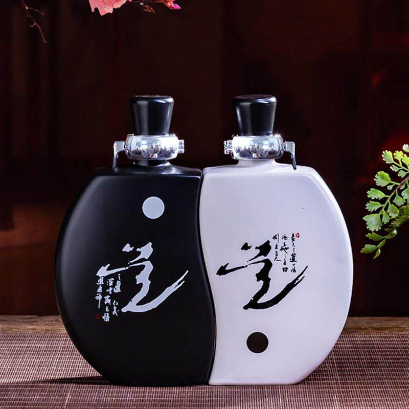 酒瓶空瓶1斤装饰陶瓷酒坛子家用个性艺术密封白酒酒瓶子一斤定制