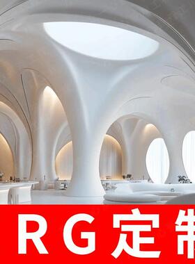 增强grg石膏定制天花弧形浮雕包柱造型别墅博物馆图书馆商场吊顶
