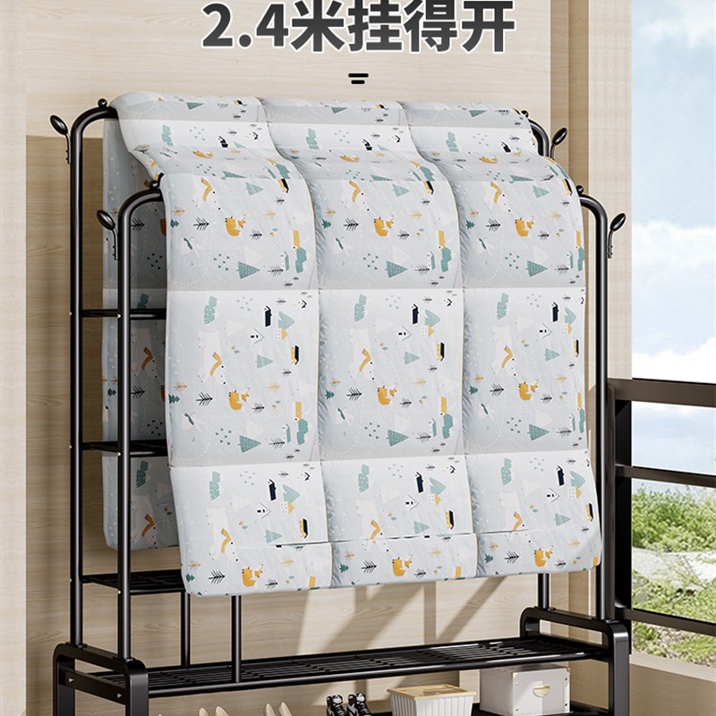 速发晾衣架落地卧室家用挂衣架摺叠凉衣服架阳台晒衣杆室内简易衣