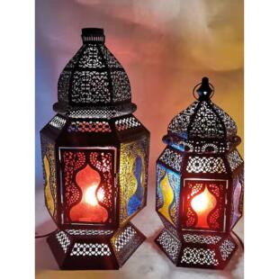 摩洛哥烛台覆古铁艺风灯台灯餐桌蜡烛庭院花园咖啡馆餐厅风灯烛台