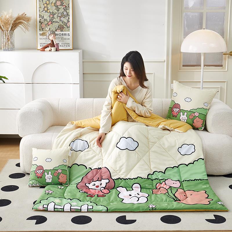 多功能两用枕头被办公空调枕头午睡二合一汽车坐垫数码印花