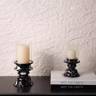 现代简约大理石云石烛台家居饭厅客厅样板间桌面装饰摆饰搭配装饰