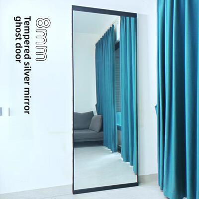 厨房卫生间衣帽间书房门无轨幽灵门隐形轨道平移门吊轨门铝合金