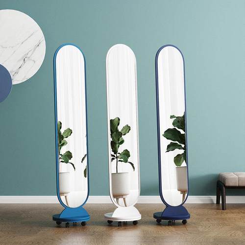 简约全身镜穿衣镜落地旋转移动镜女生卧室试衣镜家用镜子网红ins