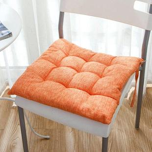 简约纯色亚麻加厚冬季坐垫办公室汽车椅垫学生宿舍座垫凳垫屁垫子