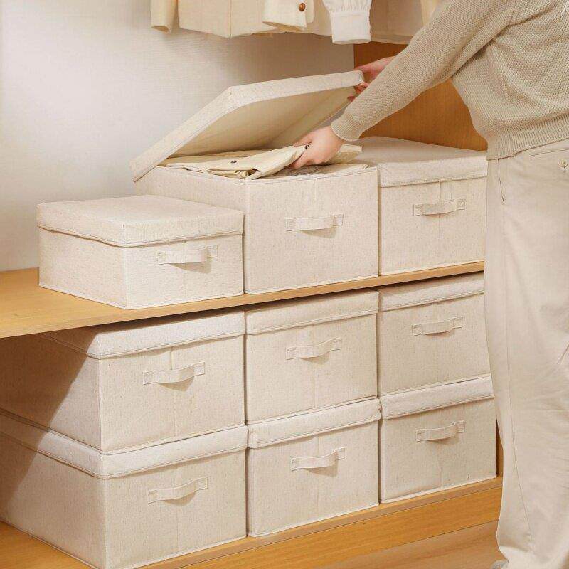 收纳箱家用衣柜布艺收纳盒衣服整理箱储物盒可折叠翻盖衣物收纳箱