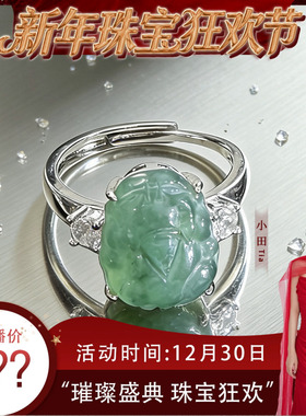 【珠宝节专享】新款天然A货翡翠冰种貔貅戒指多样性发KBR51229005