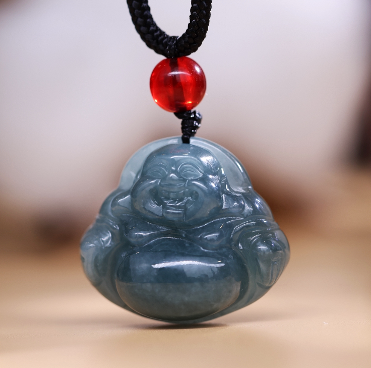 【新年珠宝节】天然A货翡翠雕刻佛公吊坠挂坠项链百搭KBR1102005