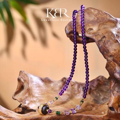 【珠宝节专享】新款新款天然A货翡翠水晶项链时尚KBR0609003