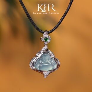 【新年珠宝节】天然A货翡翠高冰白皮佛公吊坠大气百搭KBR50513004