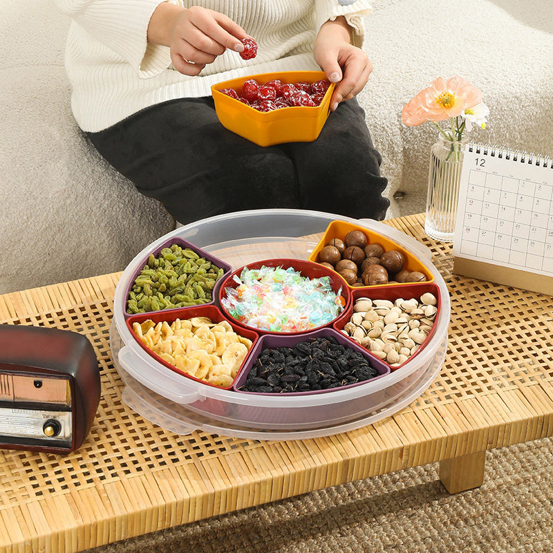 日本进口果盘家用客厅茶几干果盘糖果盒零食摆放盘分格收纳盒,餐饮具,果盆/果盘/果篮,淘宝优惠券,粉丝福利购,淘宝优惠卷