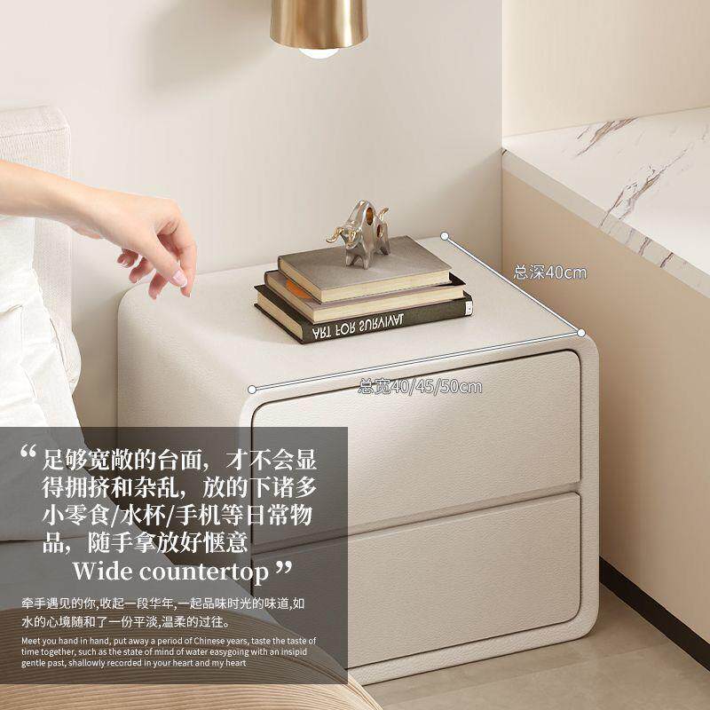 Solid Wood Nightstand: Cream Style Minimalist Design - Taobao product photo 3