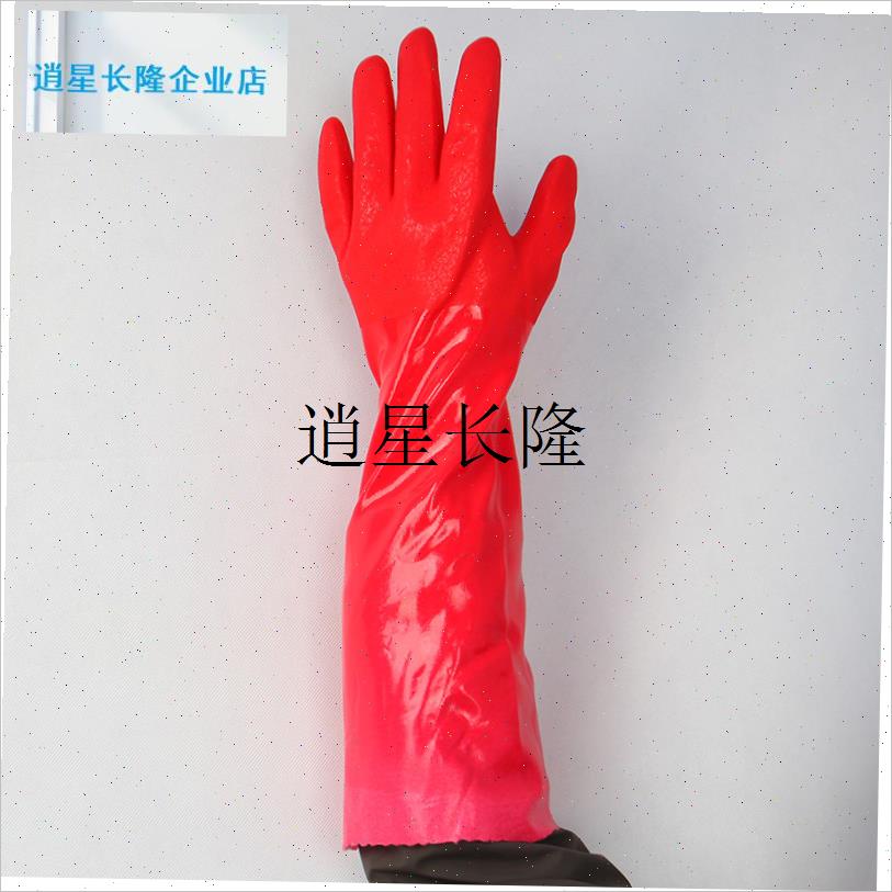 l牌969-40绒里加棉手套红色家用洗碗洗衣刷T车保暖冬季加长手