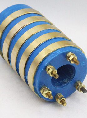 5路集电环铜环内径25外径58高92铜圈宽9环距7.5MM配人字形碳刷