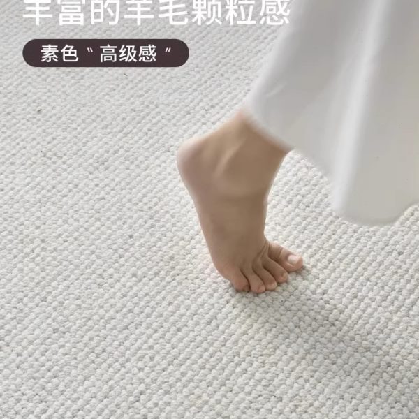 高级卧室地毯客厅冬天新西兰进口抑菌纯色冬季简约沙发毯羊毛轻奢